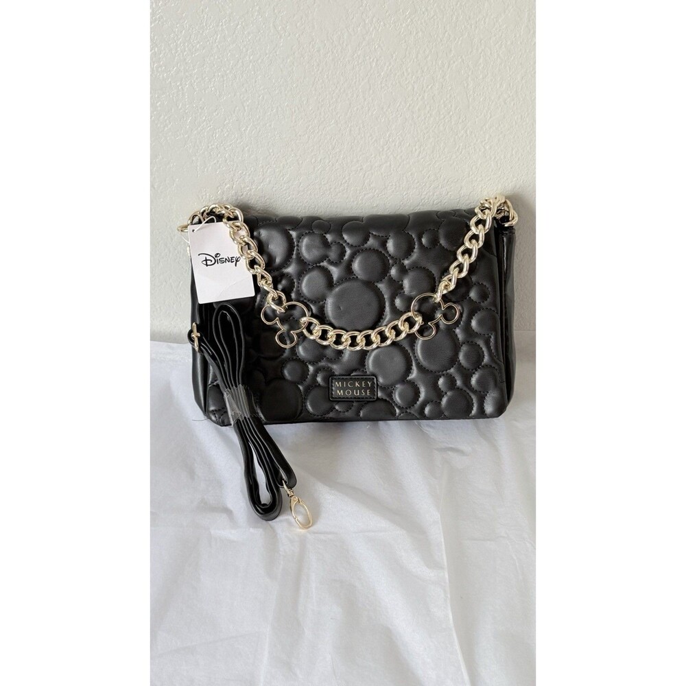 Disney x Primark Mickey Mouse Black Quilted Shoulder Crossbody Bag NWT